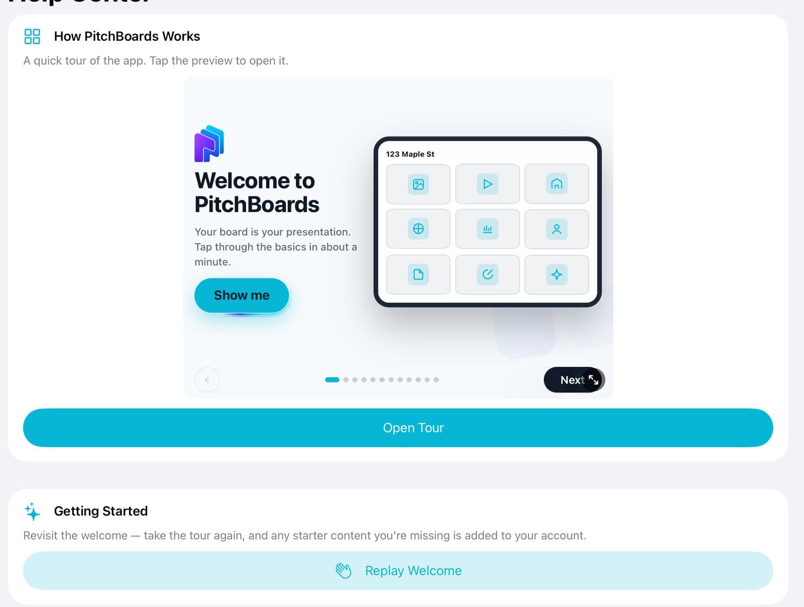 How PitchBoards Works with Open Tour, and Getting Started with Replay Welcome.