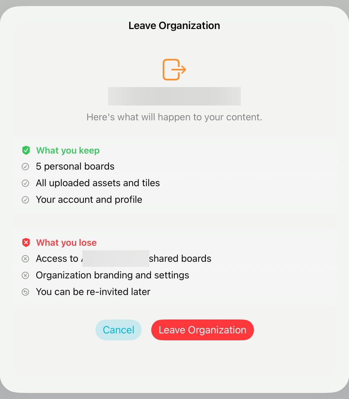 Leave Organization: What you keep and What you lose.