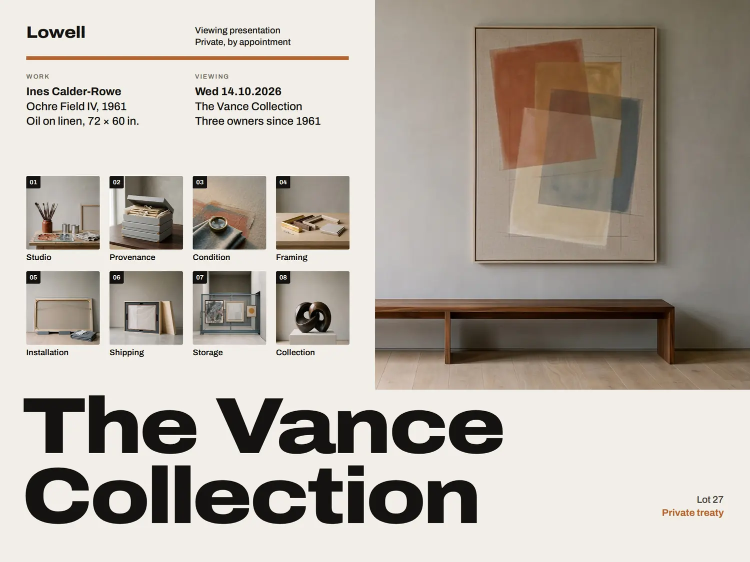 The Vance Collection — Poster, built in PitchBoards.