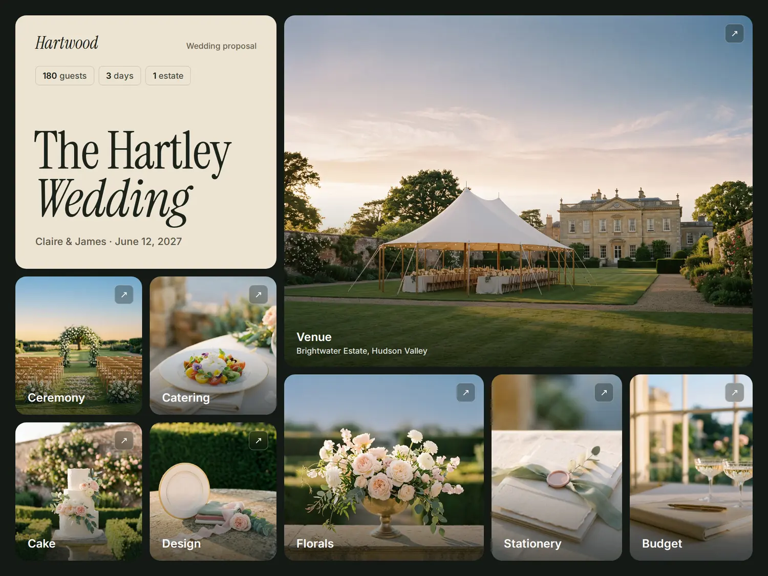 The Hartley Wedding — Mosaic, built in PitchBoards.